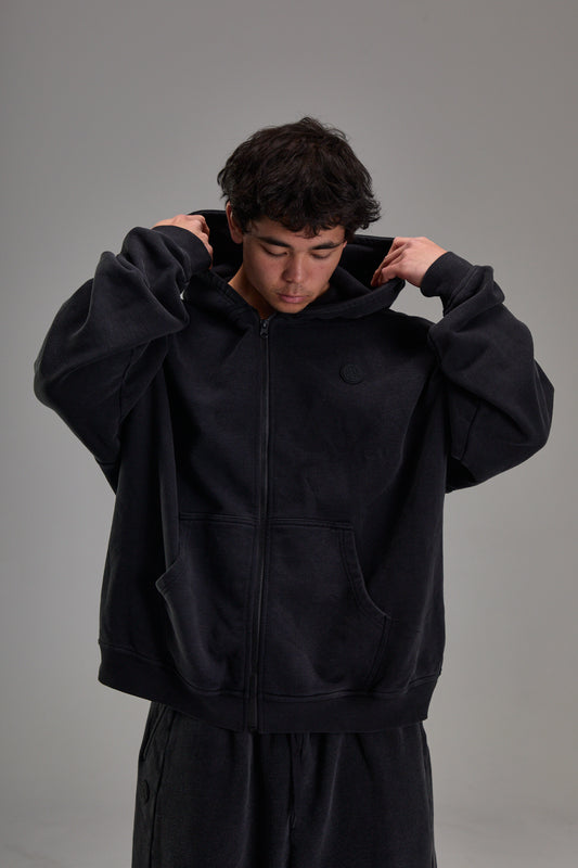 Faded Black Heavyweight Zip Up