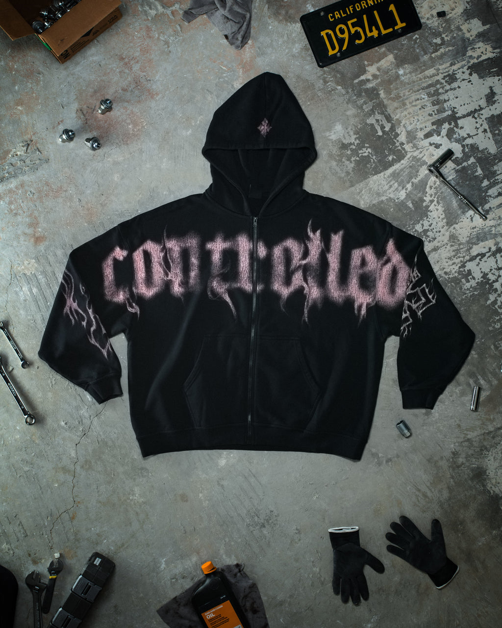 Ghost Zip Up - Glossy Pink