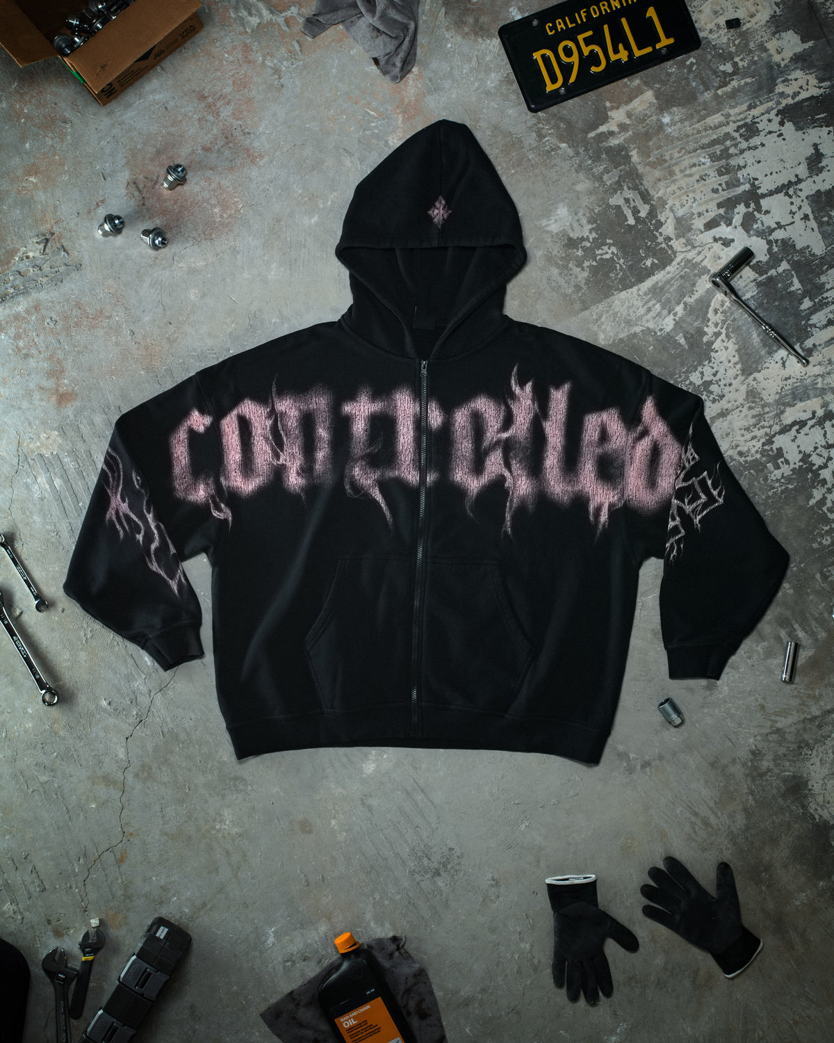 Ghost Zip Up - Glossy Pink