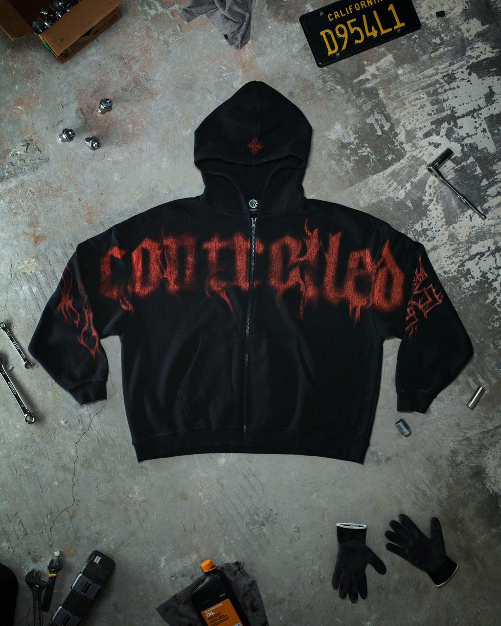 Ghost Zip Up - Blood Red