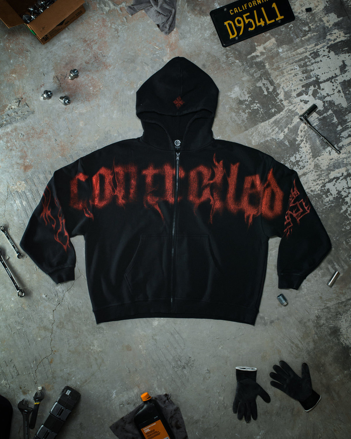 Ghost Zip Up - Blood Red