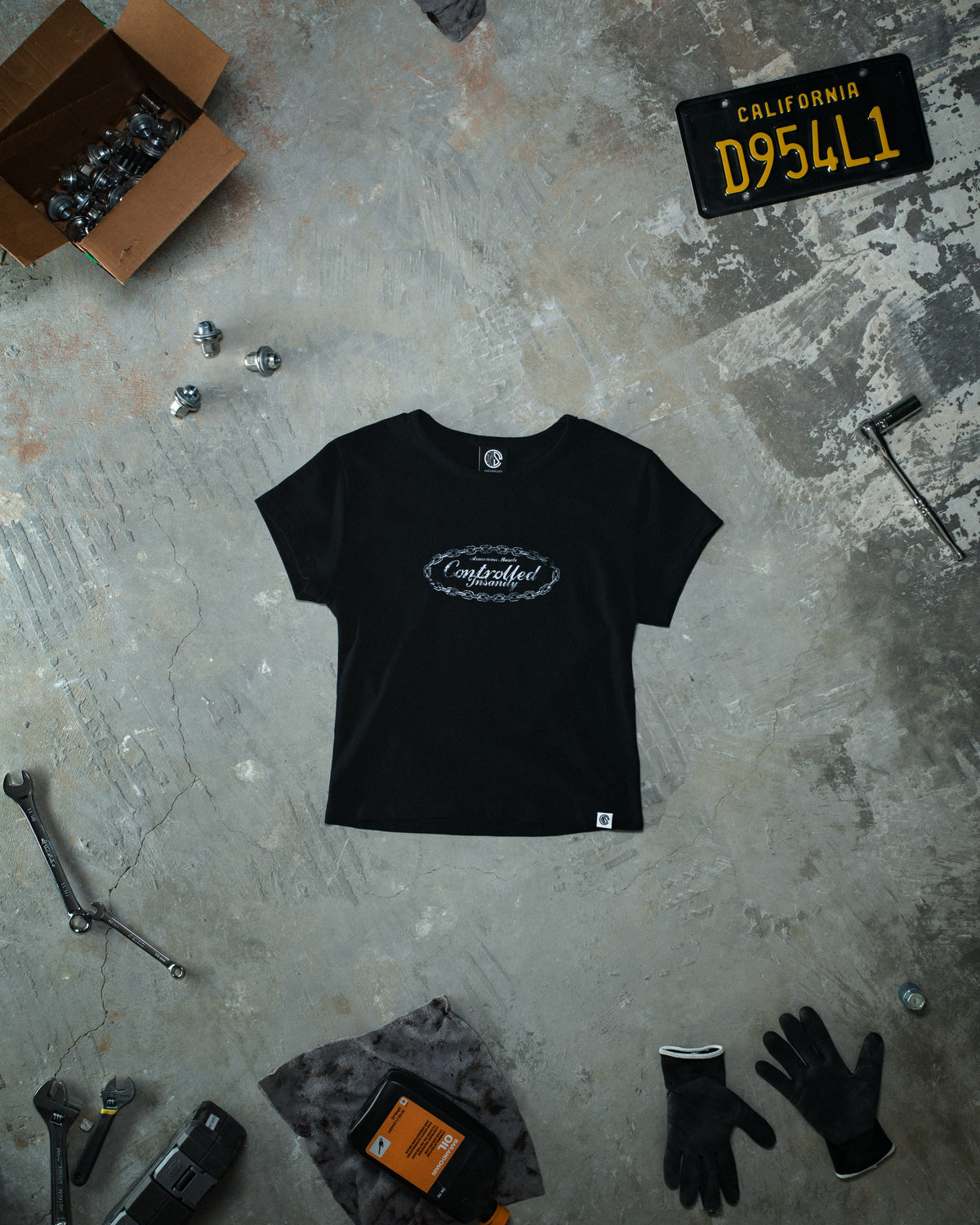 Chained Baby Tee - Midnight