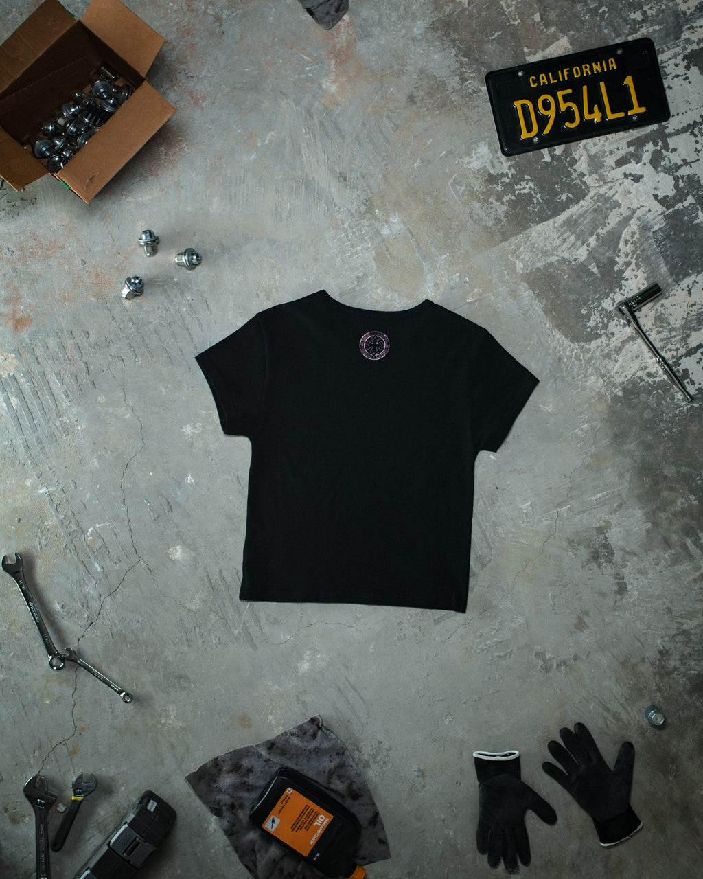 Chained Baby Tee - Glossy Pink