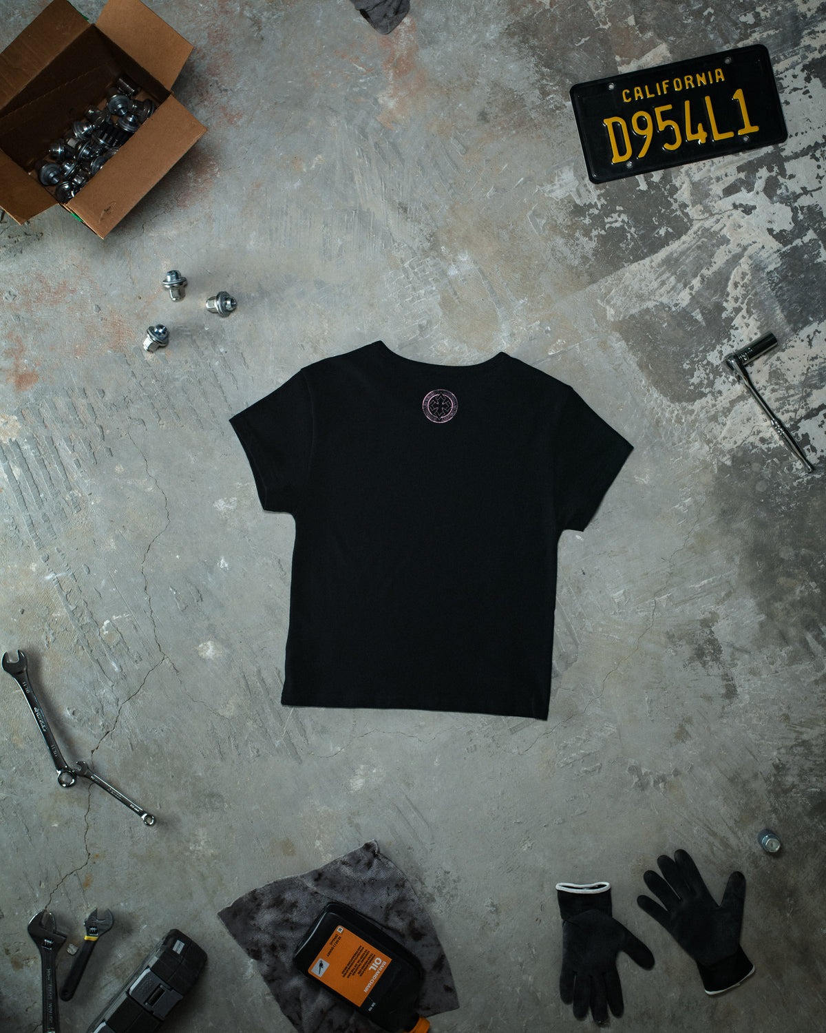 Chained Baby Tee - Glossy Pink