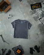 Chained Baby Tee - Grey