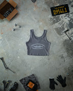Cropped Chain Tank - Gray