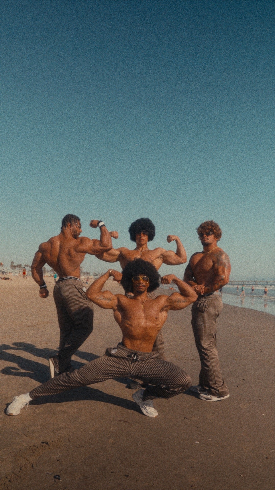 Olypmic Gold Pinstripe Sweatpants