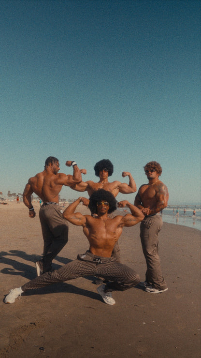 Olypmic Gold Pinstripe Sweatpants