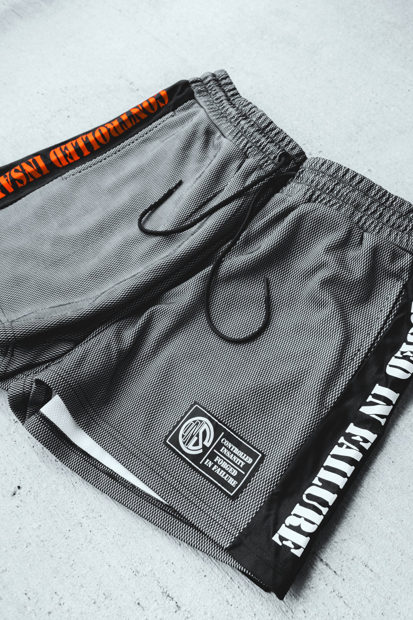 White Striped Mesh Shorts