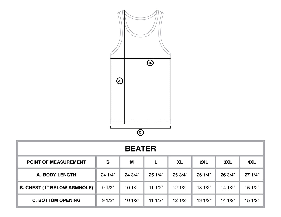 Flame Beater 3 Pack size chart
