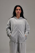 Heavyweight Zip Up - Heather Grey