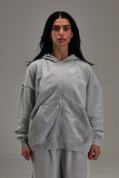 Heather Grey Heavyweight Zip Up