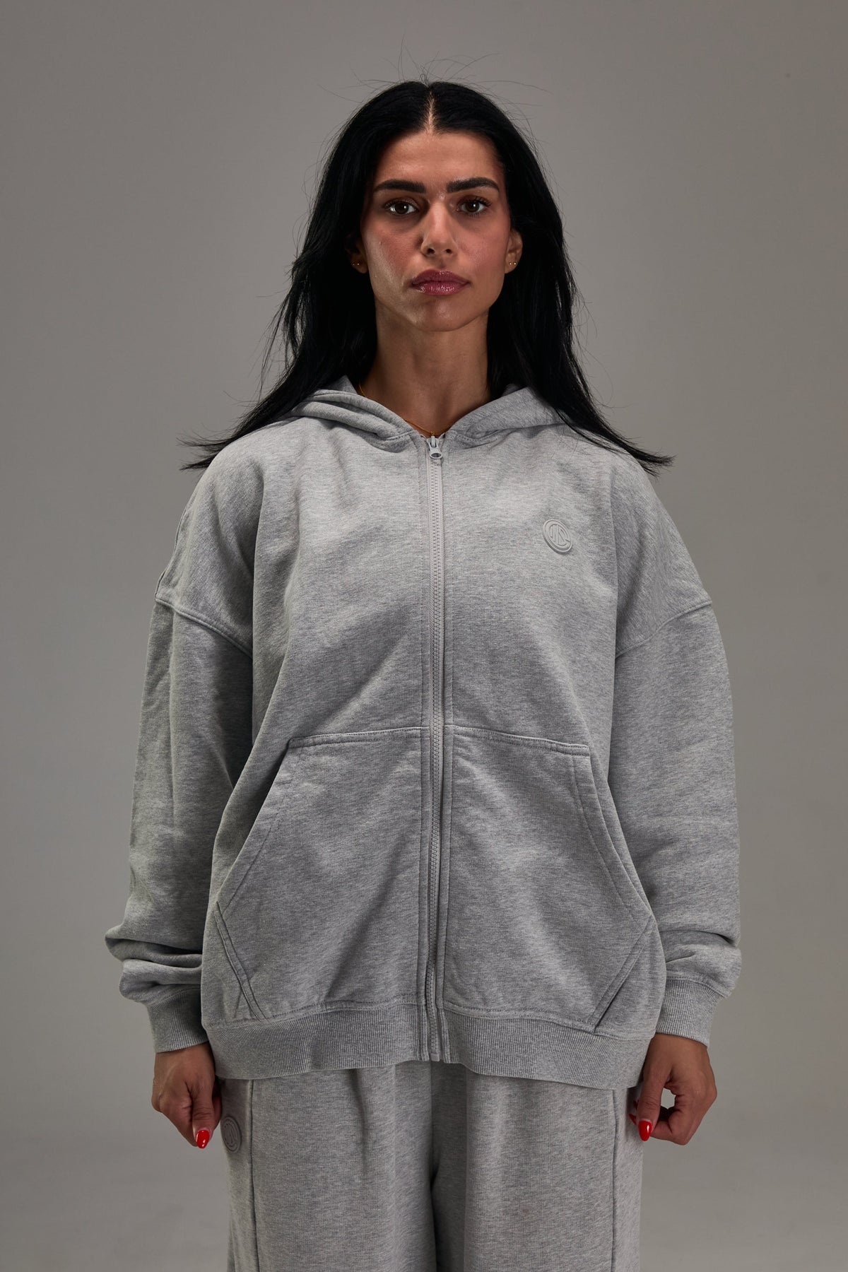 Heavyweight Zip Up - Heather Grey