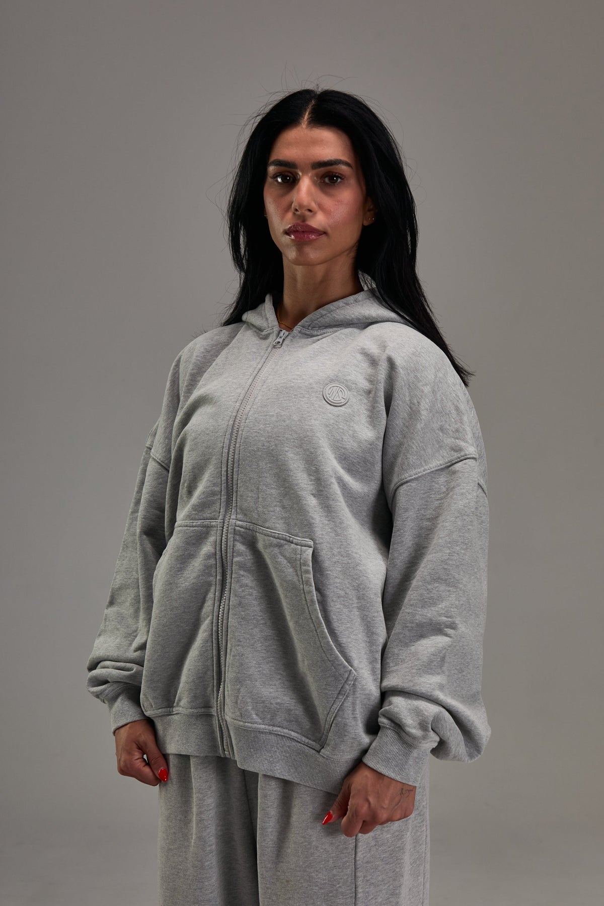 Heavyweight Zip Up - Heather Grey