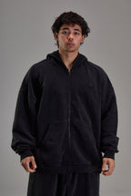 Heavyweight Zip Up - Faded Black