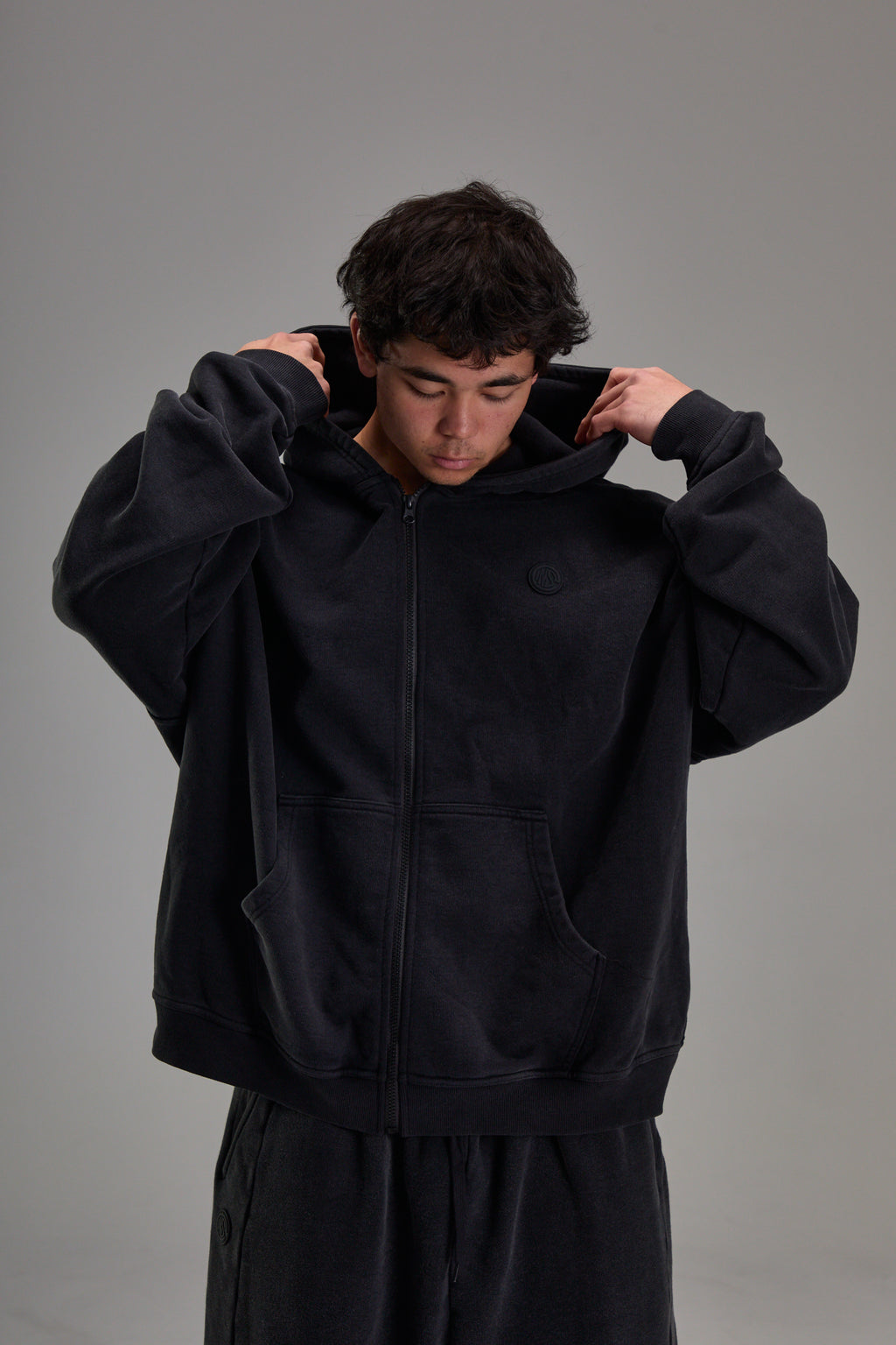 Faded Black Heavyweight Zip Up