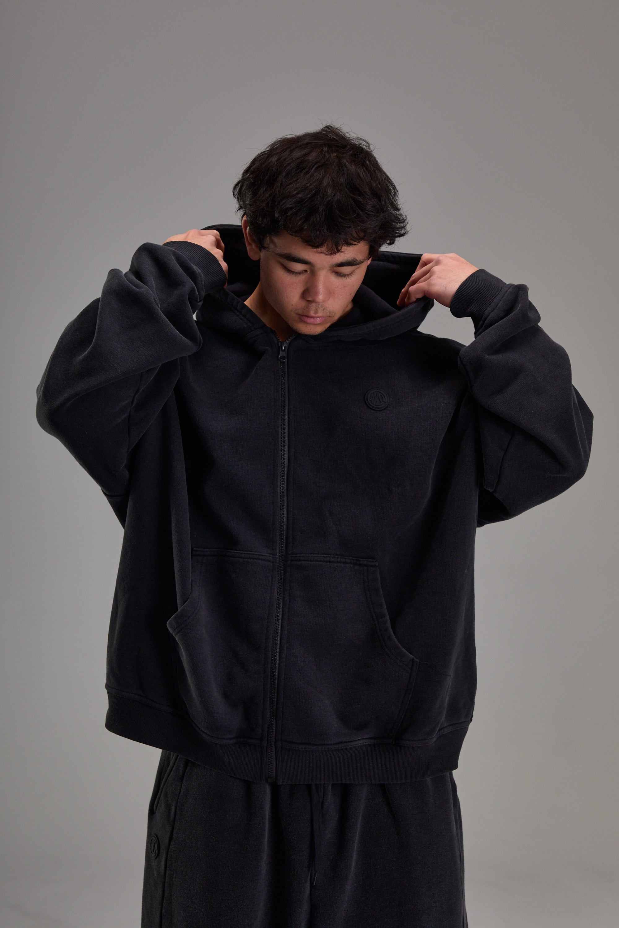 Faded Black Heavyweight Zip Up