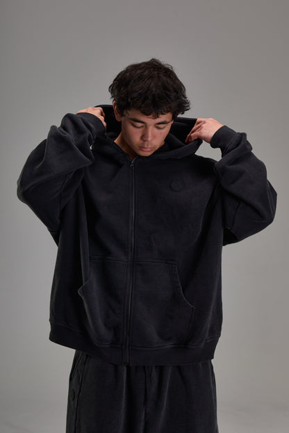 Faded Black Heavyweight Zip Up
