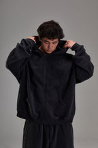 Heavyweight Zip Up - Faded Black