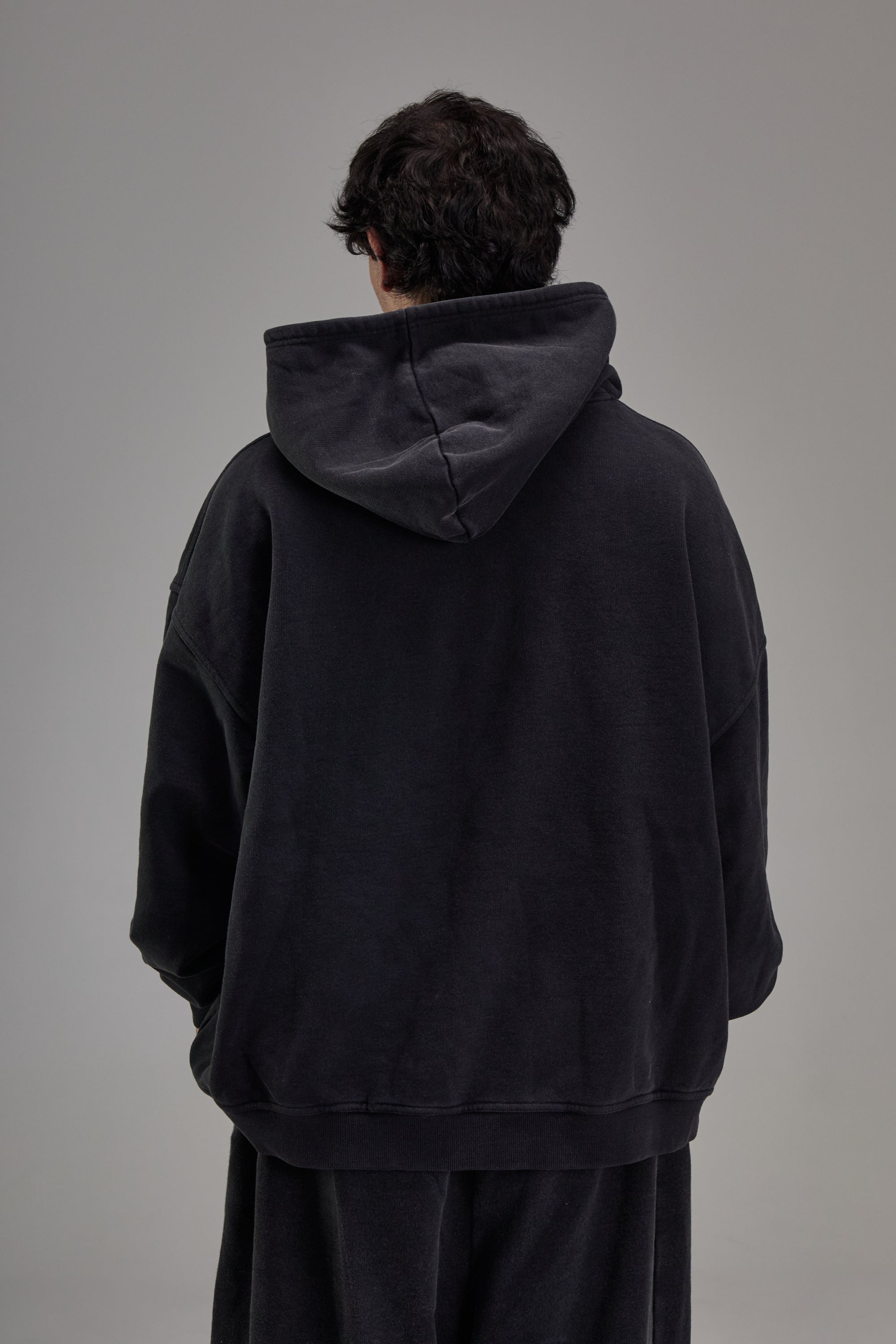 Faded Black Heavyweight Zip Up – Controlled Insanity