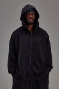Heavyweight Zip Up - Pitch Black
