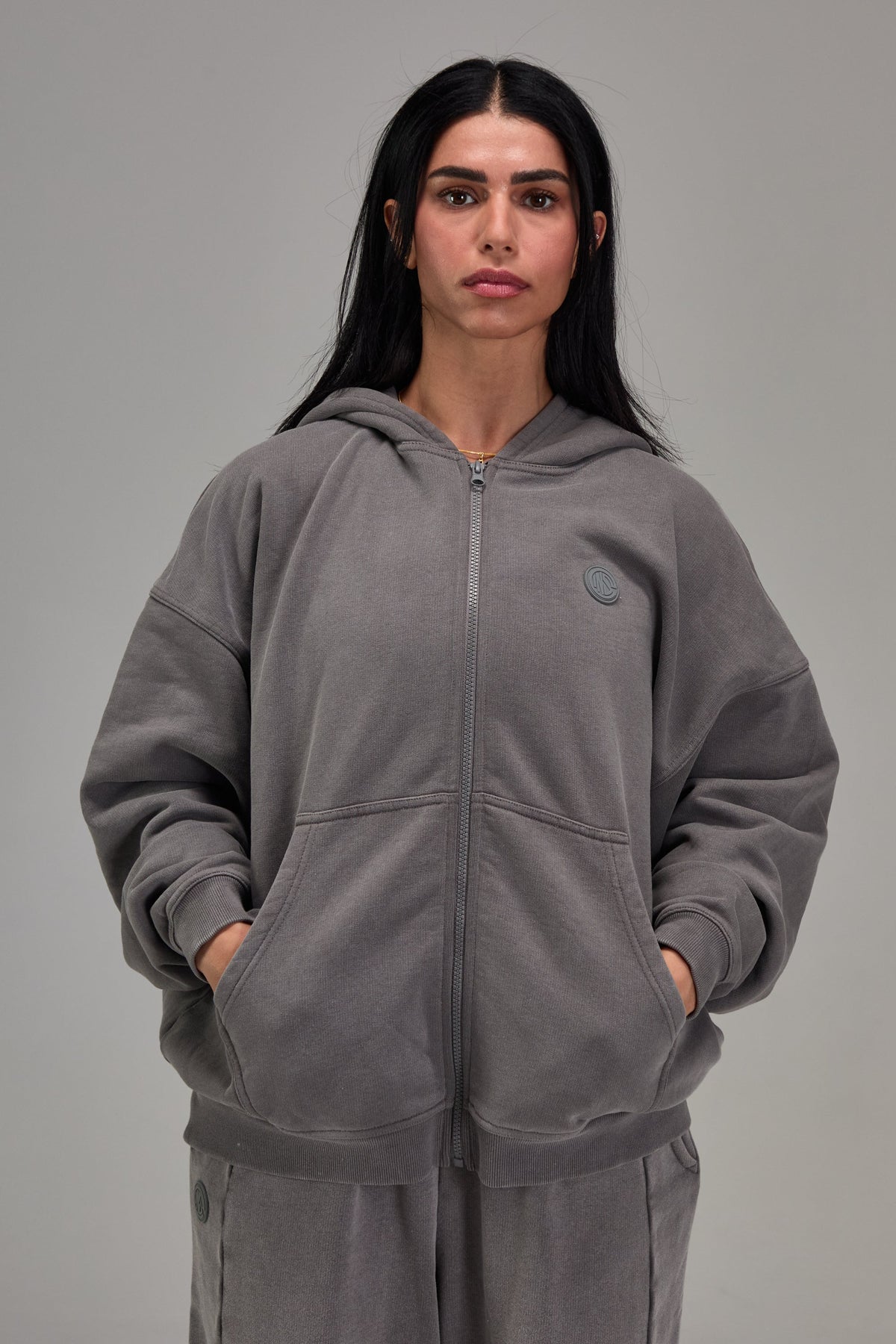 Heavyweight Zip Up - Gunmetal Grey