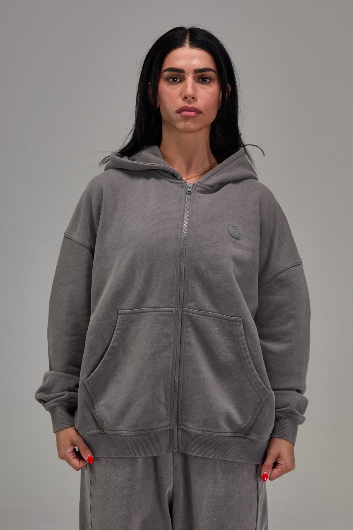 Heavyweight Zip Up - Gunmetal Grey