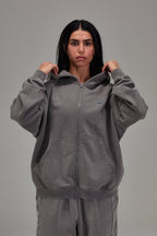 Heavyweight Zip Up - Gunmetal Grey