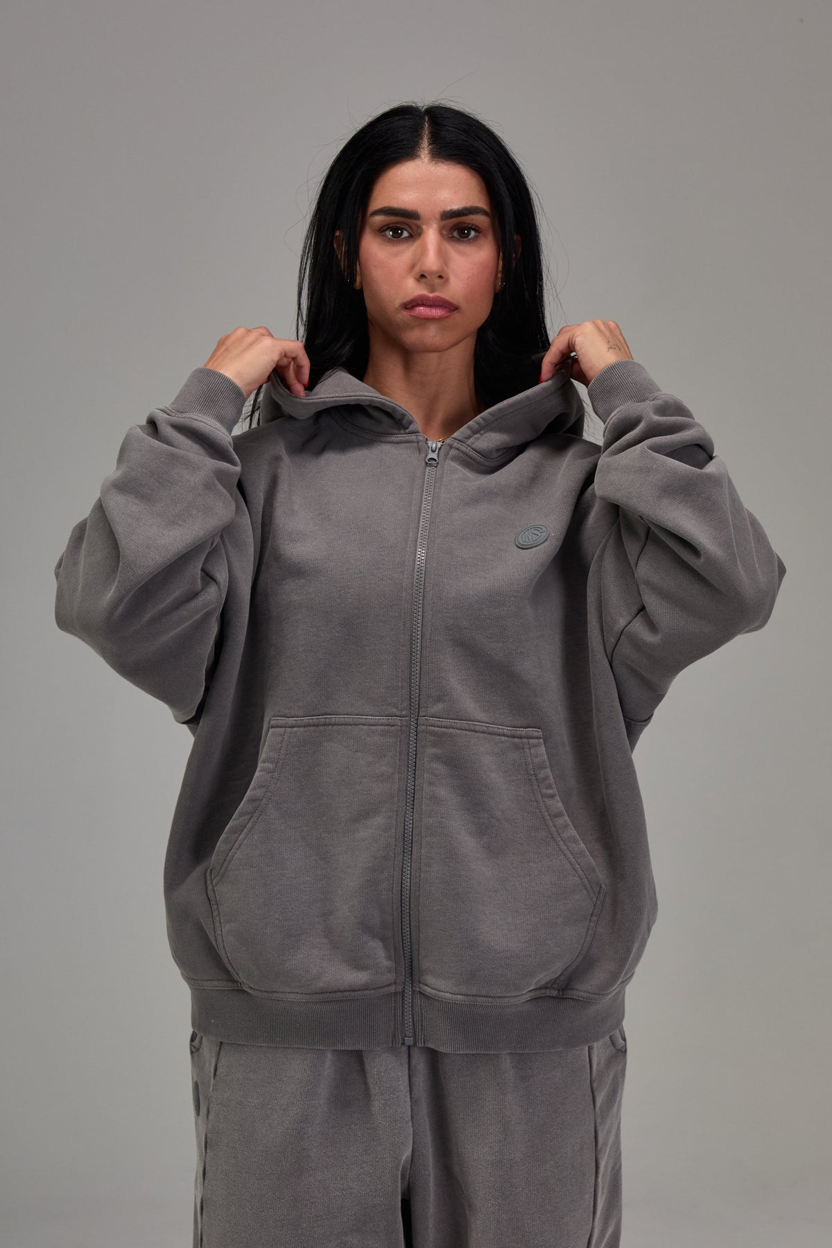 Heavyweight Zip Up - Gunmetal Grey