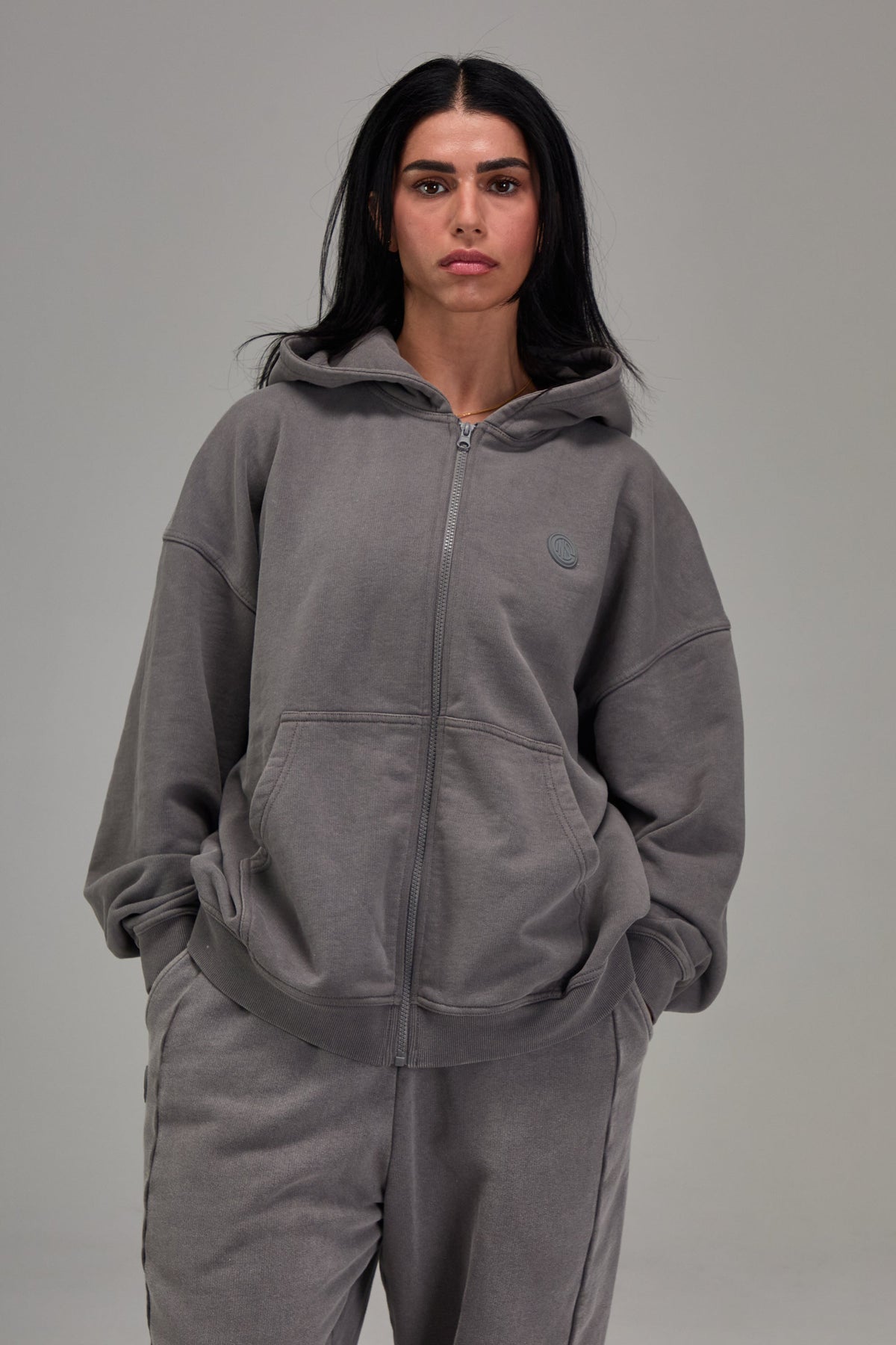 Heavyweight Zip Up - Gunmetal Grey