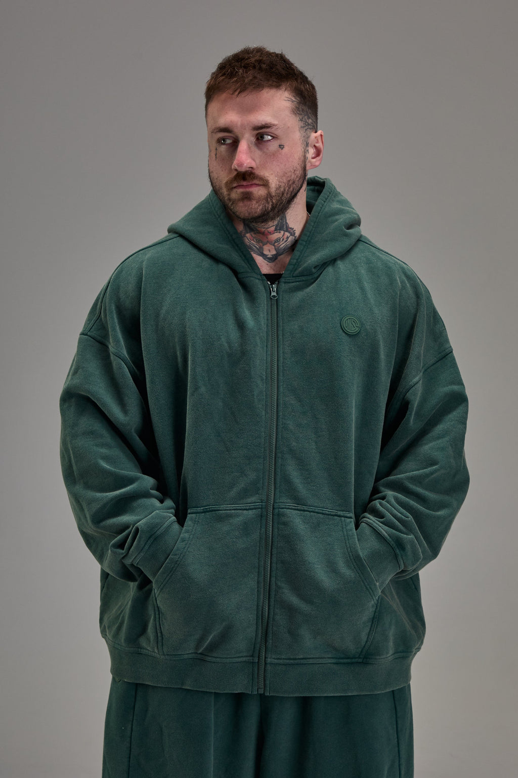 Heavyweight Zip Up - Forest Green