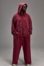 Heavyweight Zip Up - Washed Red