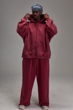 Heavyweight Zip Up - Washed Red