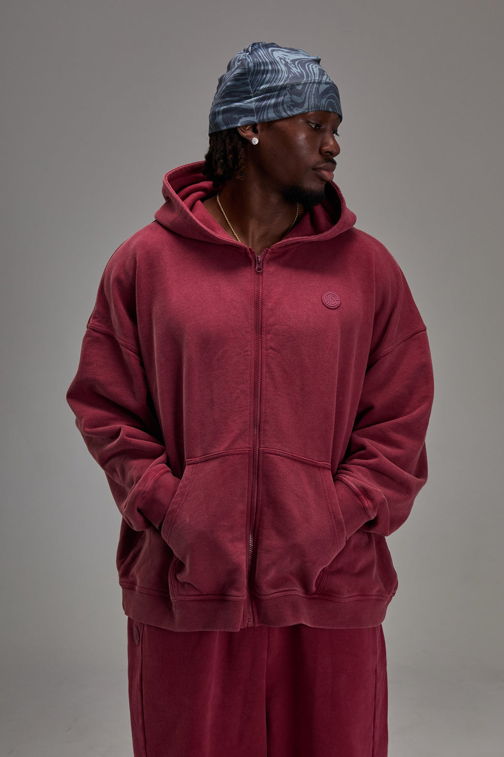 Heavyweight Zip Up - Washed Red