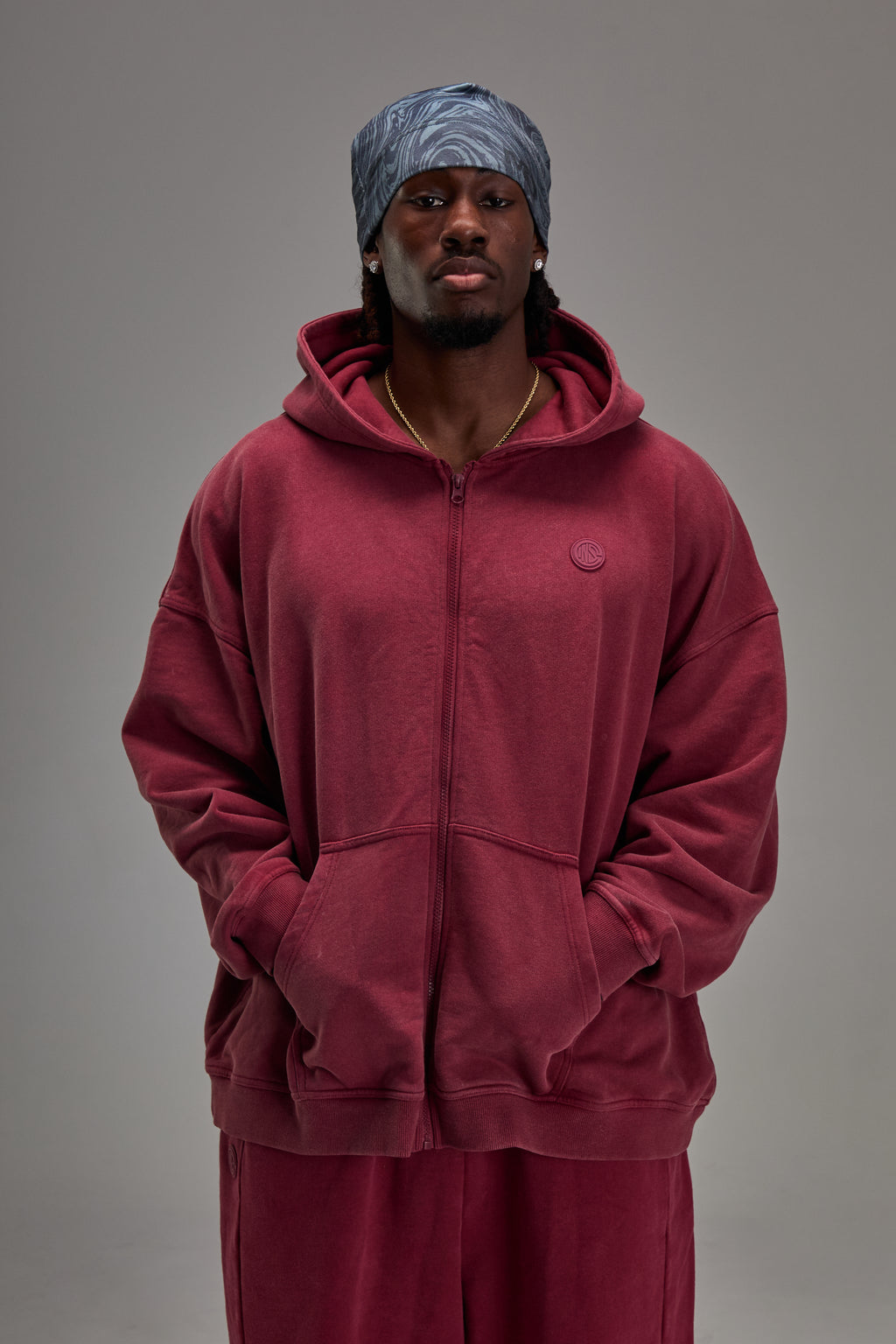 Washed Red Heavyweight Zip Up