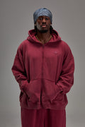 Heavyweight Zip Up - Washed Red