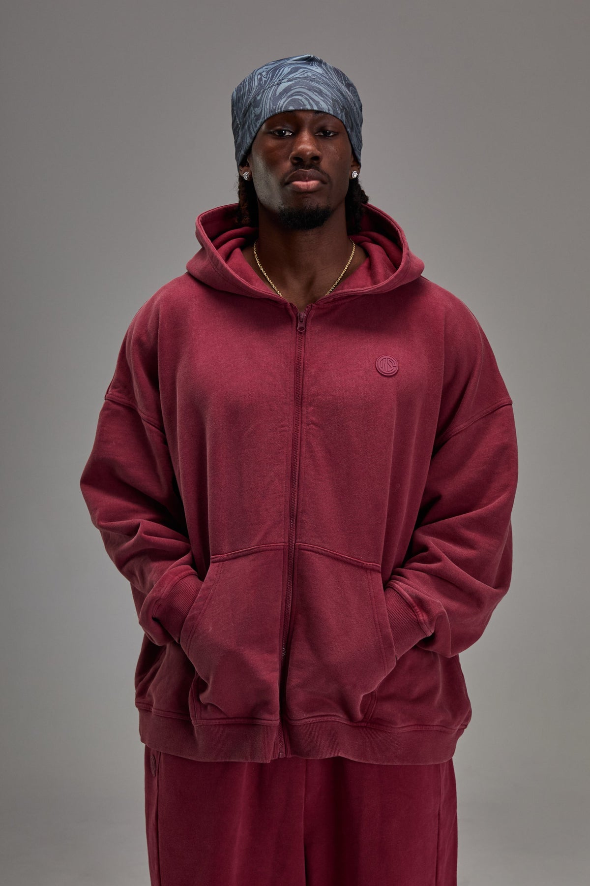 Heavyweight Zip Up - Washed Red