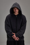 Embossed Black Heavyweight Zip-up