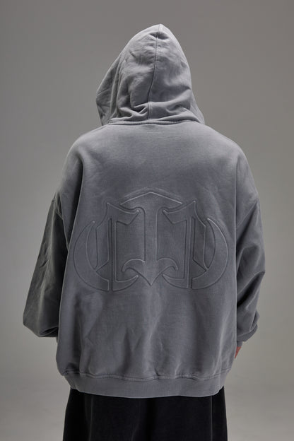 Embossed Grey Heavyweight Zip-up