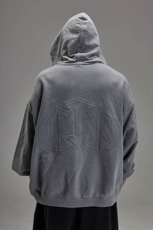 Embossed Grey Heavyweight Zip-up