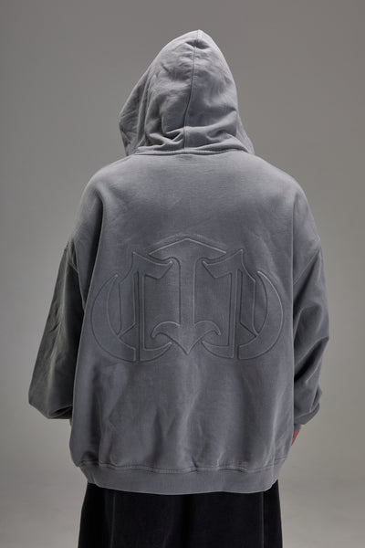Embossed Grey Heavyweight Zip-up – Controlled Insanity