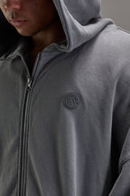 Embossed Heavyweight Zip-up - Grey
