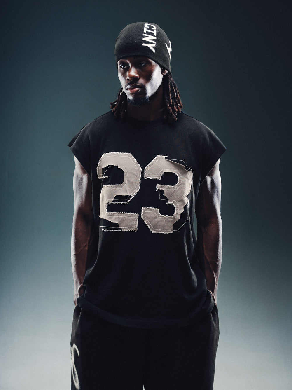 Stitched Cutoff Tee - Black