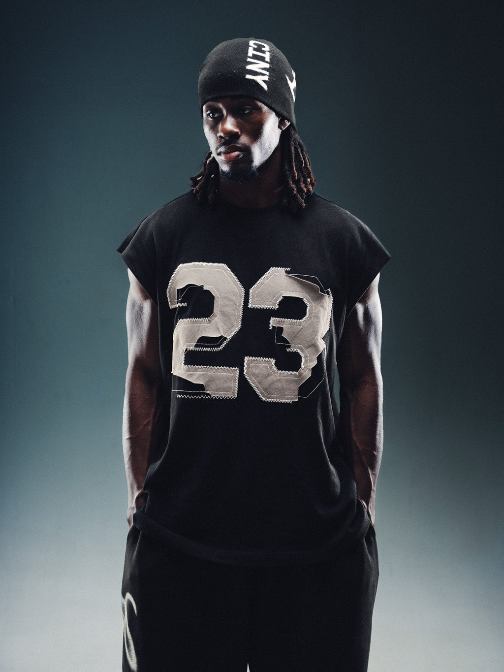 Stitched Cutoff Tee - Black