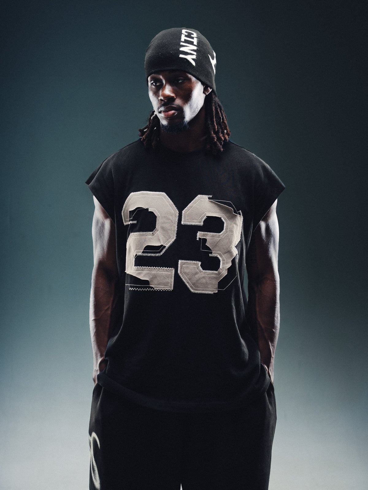 Stitched Cutoff Tee - Black