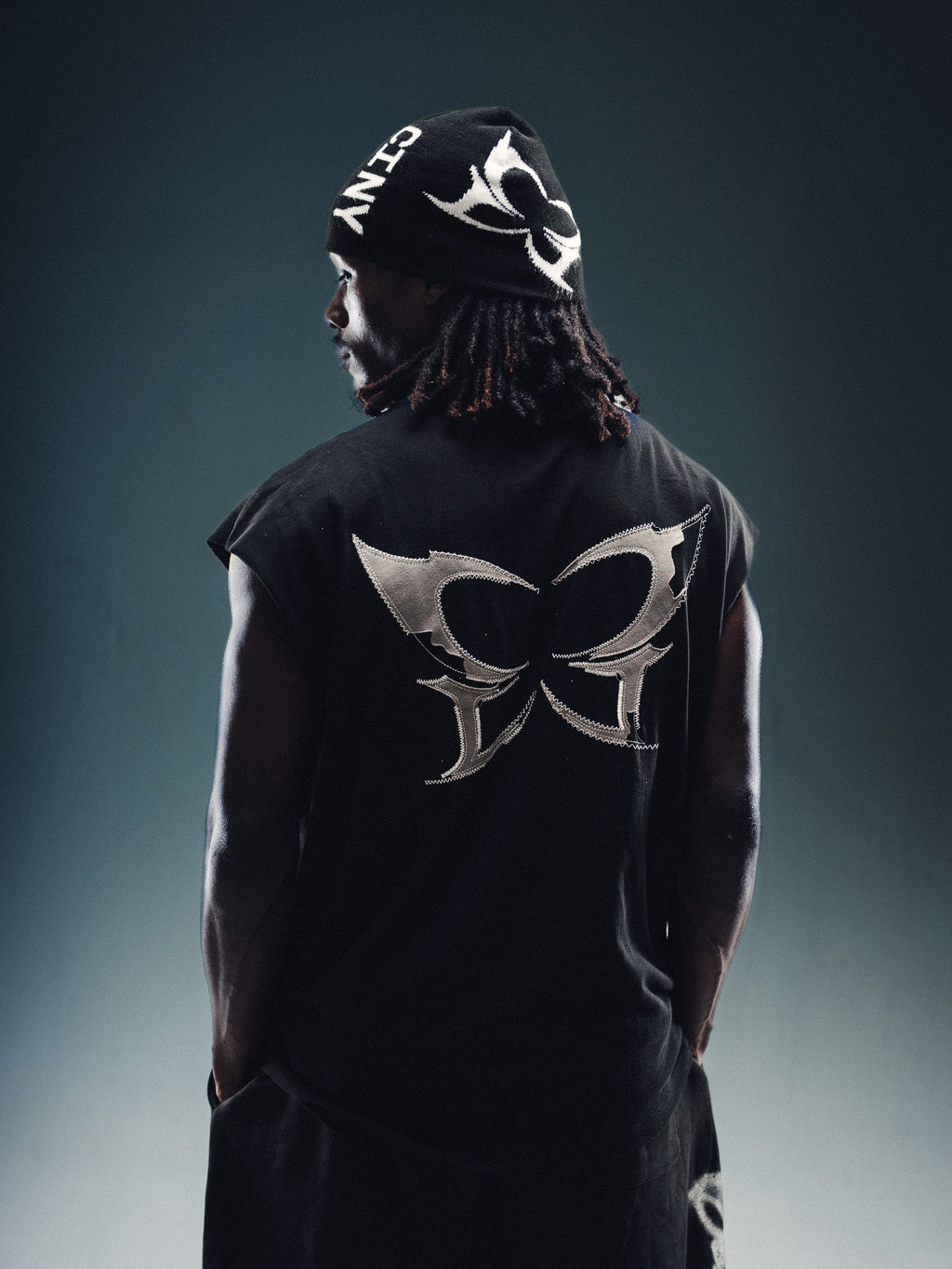 Stitched Cutoff Tee - Black