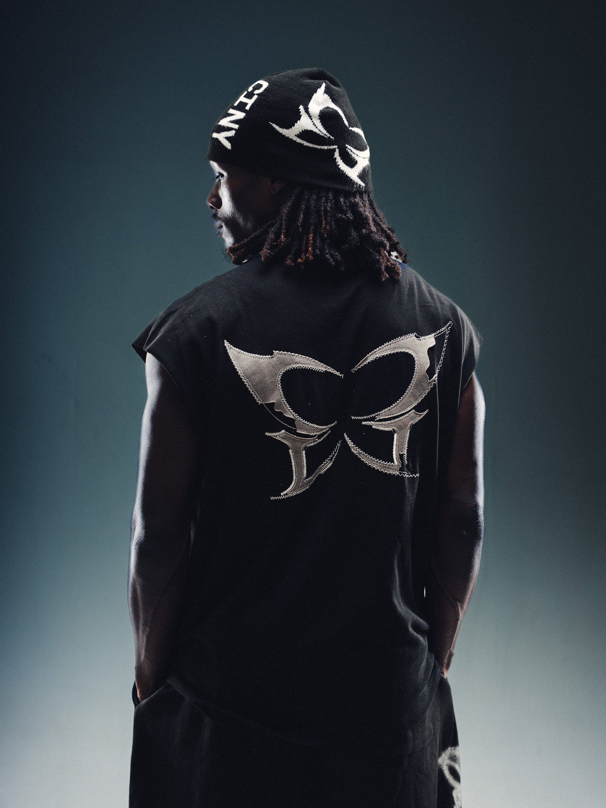 Stitched Cutoff Tee - Black