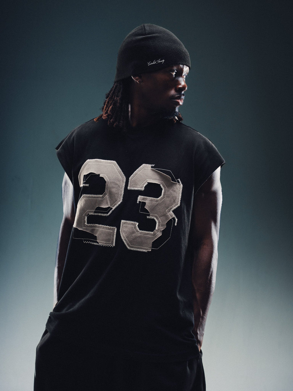 Stitched Cutoff Tee - Black