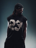 Stitched Cutoff Tee - Black