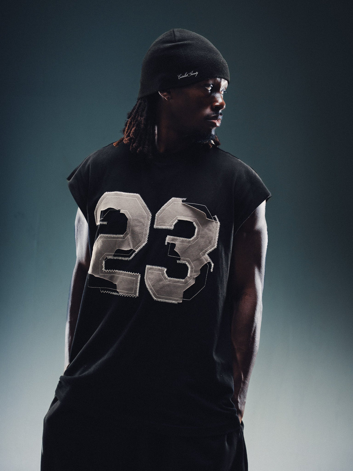 Stitched Cutoff Tee - Black